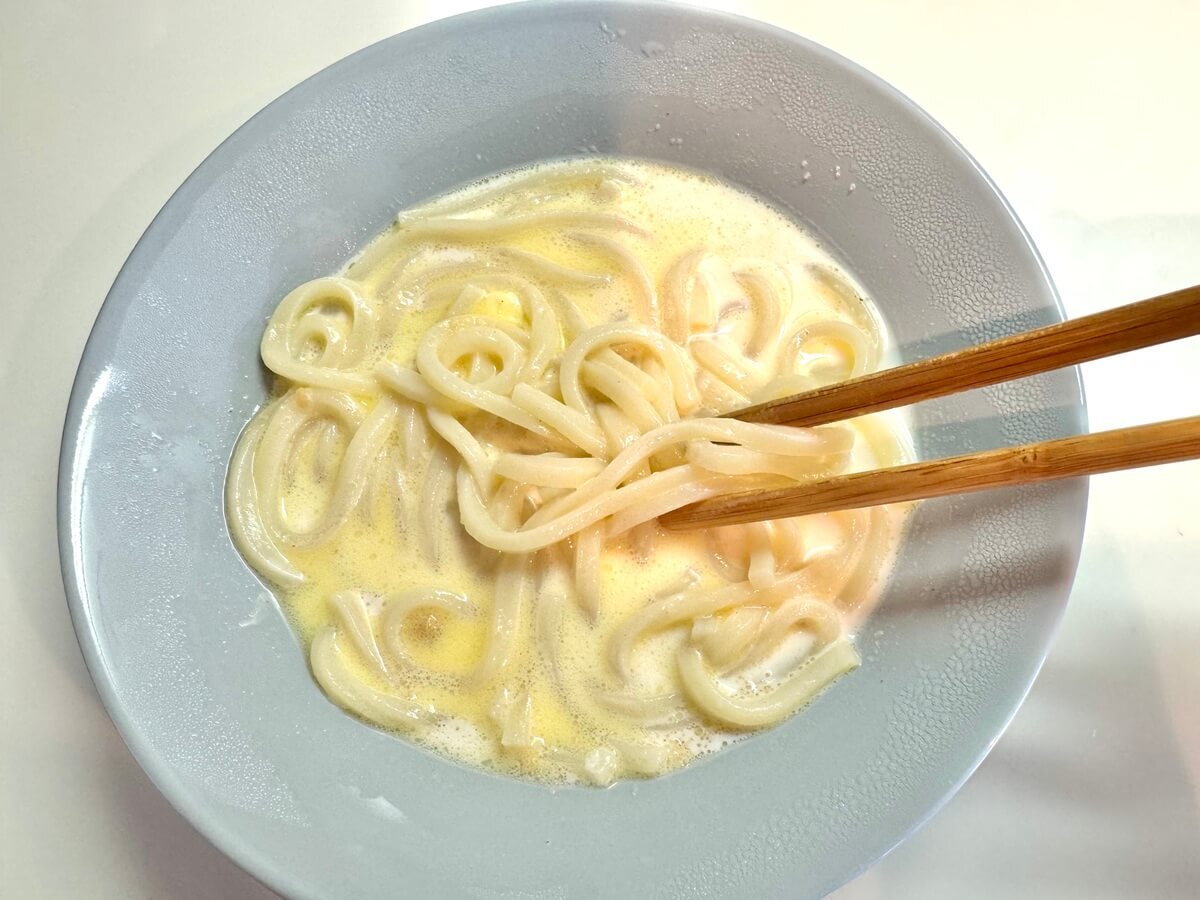 冷凍子ママさん「明太バターうどん」