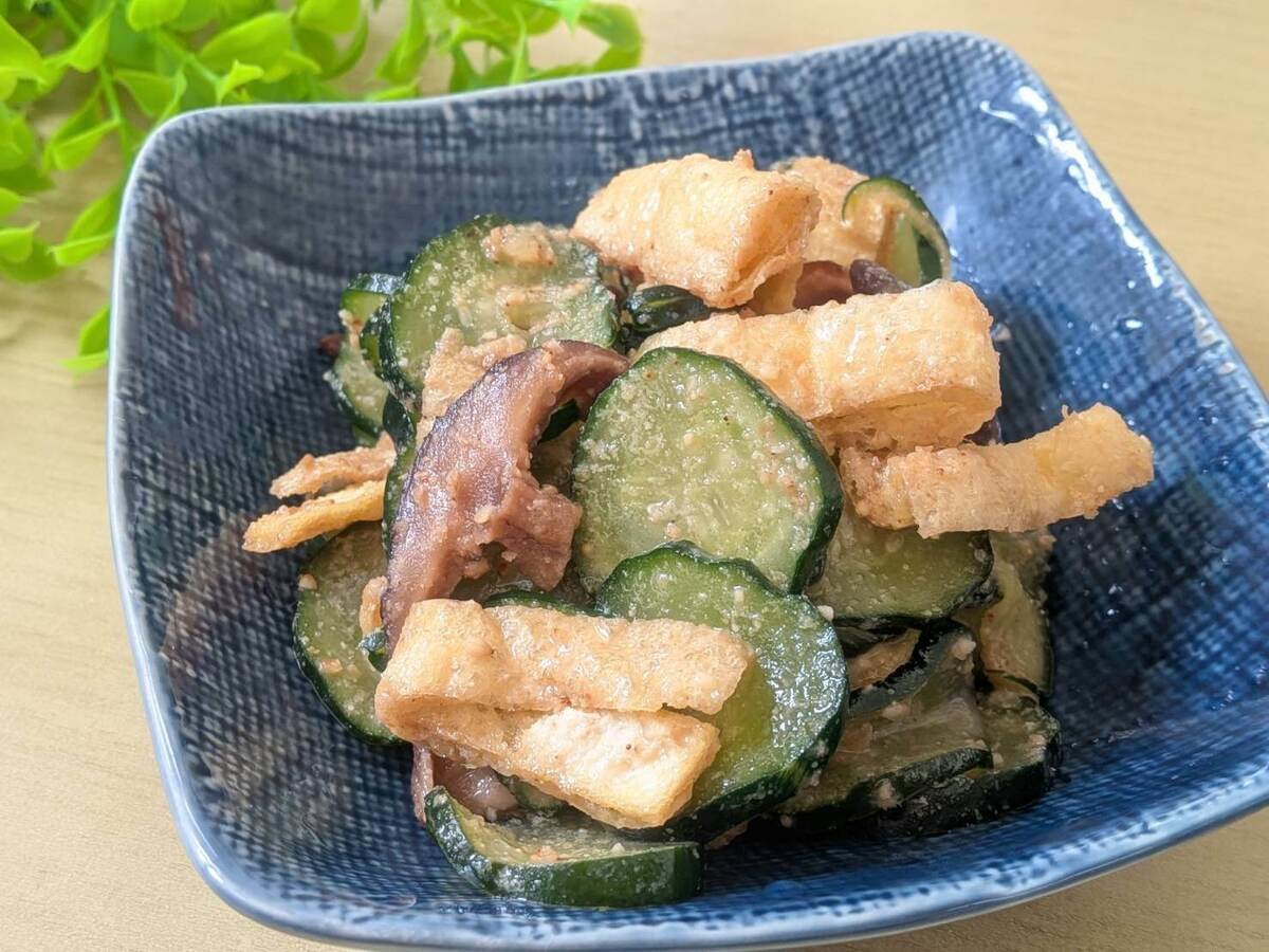 お揚げときゅうりのごま酢あえ