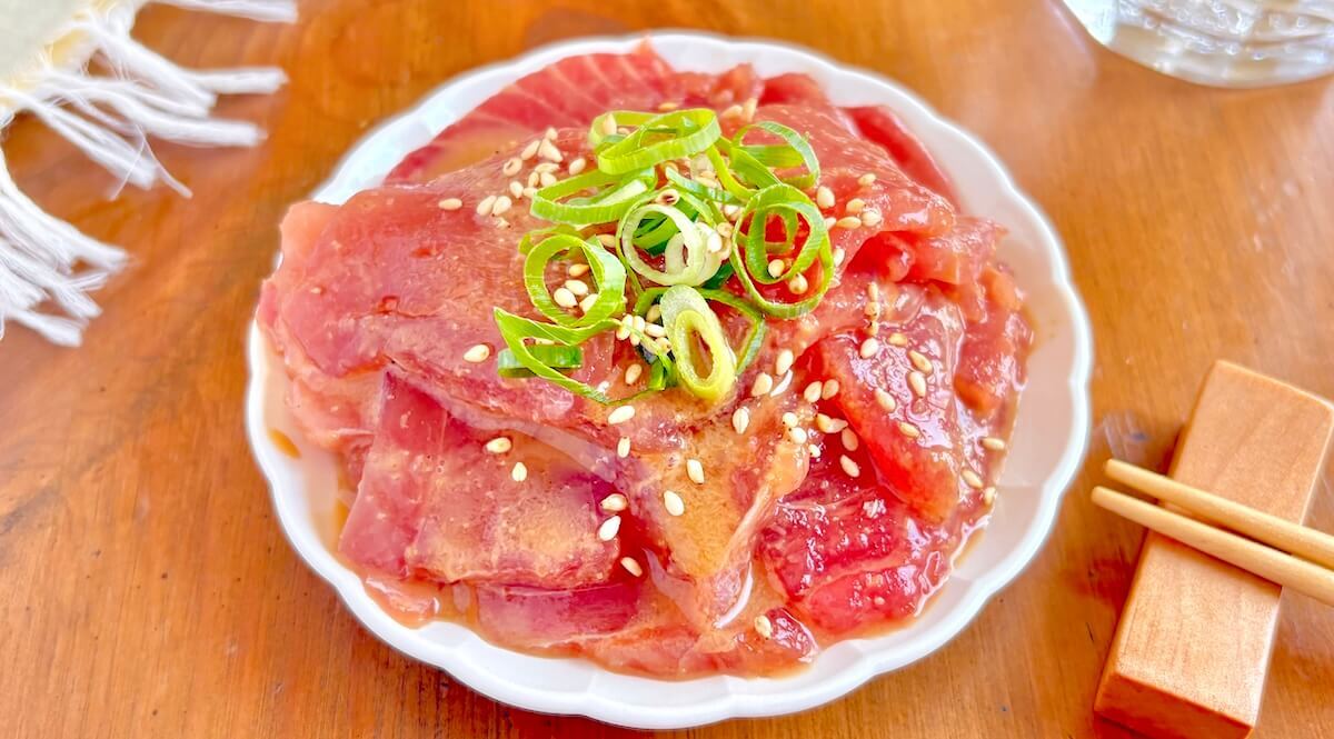 マグロのさっぱりごまポンあえ