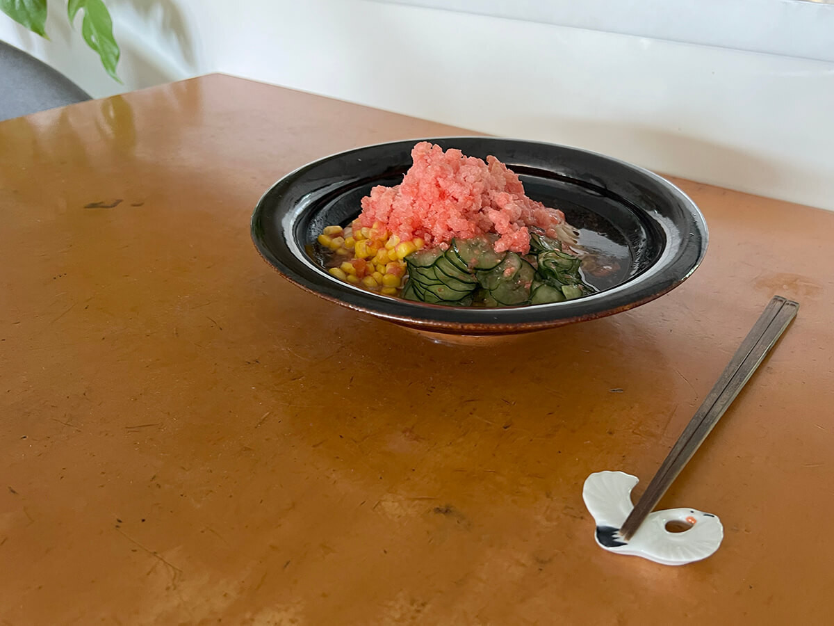 凍りトマトのぶっかけそうめん