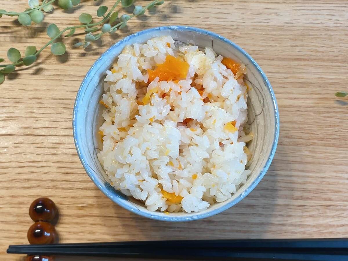 にんじん+油揚げの炊き込みごはん