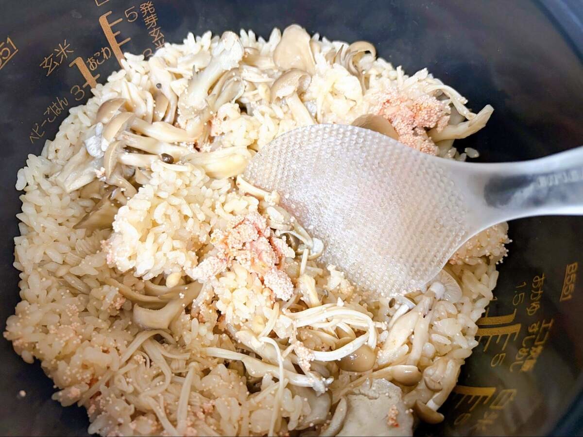 明太きのこ炊き込み御飯