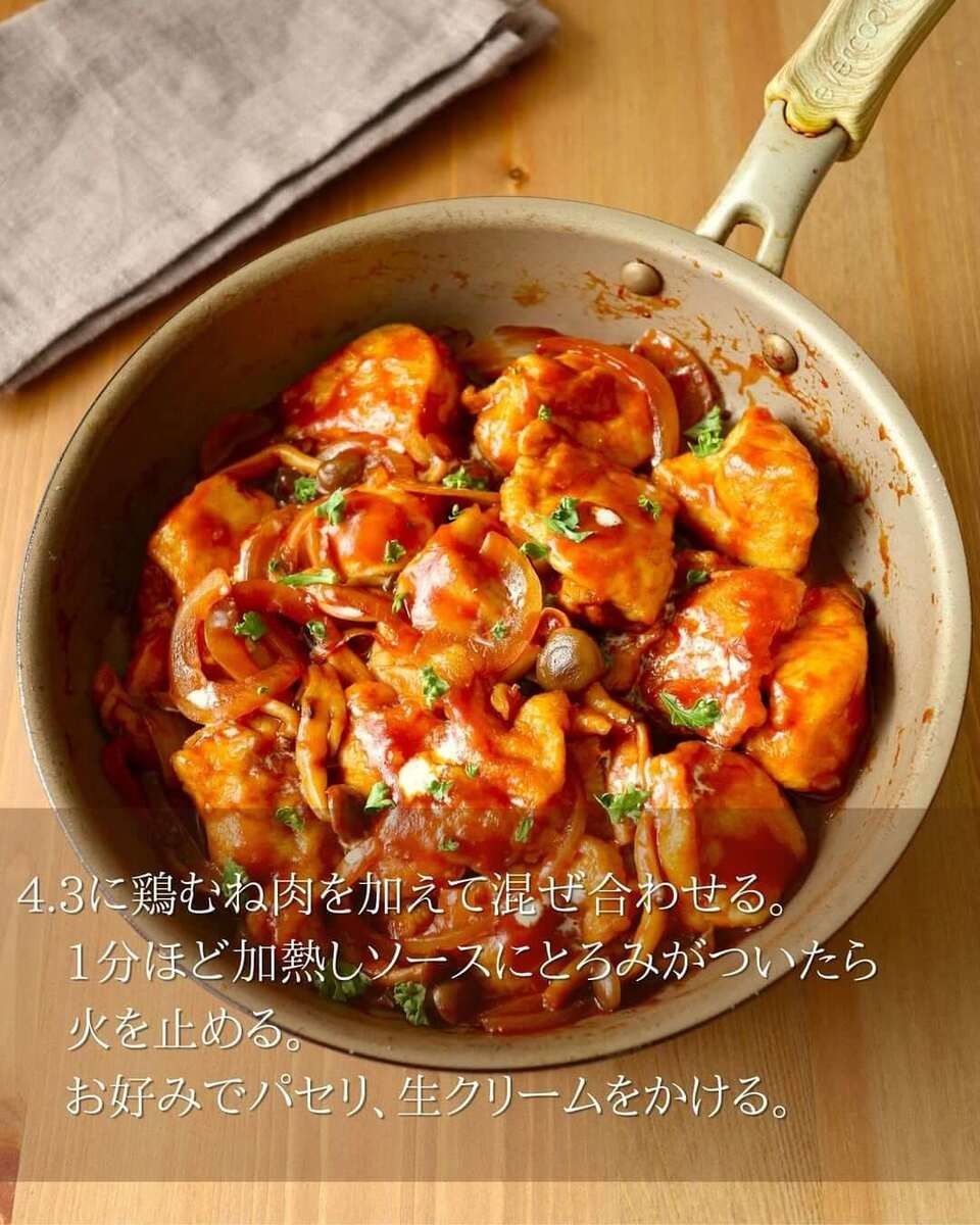 京さん特製「鶏むね肉のデミグラスチキン」