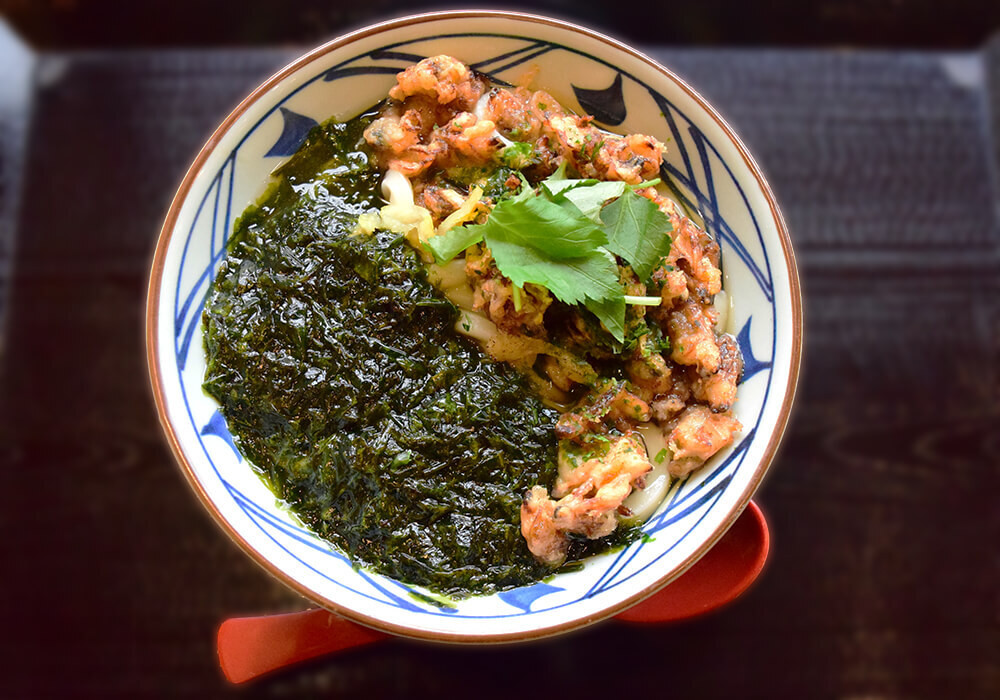 丸亀製麺「ゆず香るあさり天と海苔の旨だしうどん」