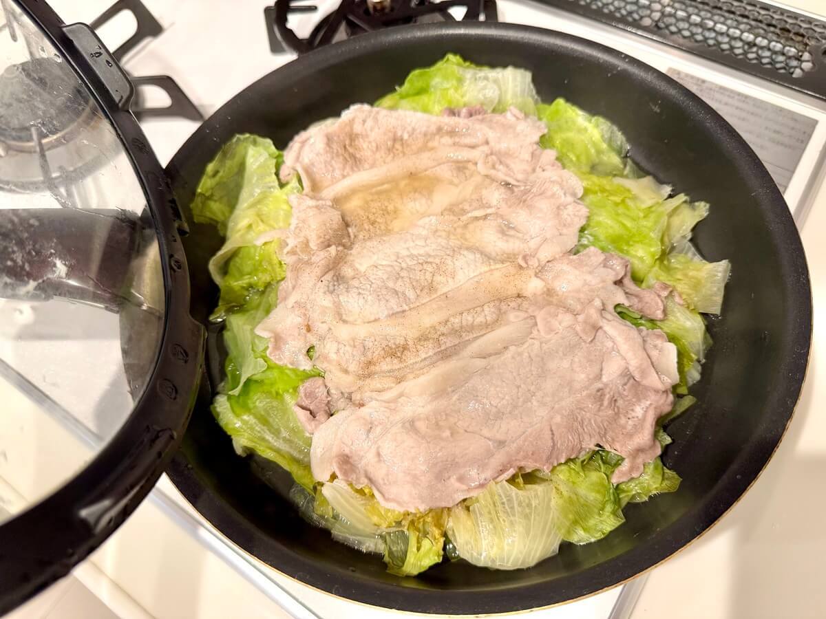 豚レタス蒸し