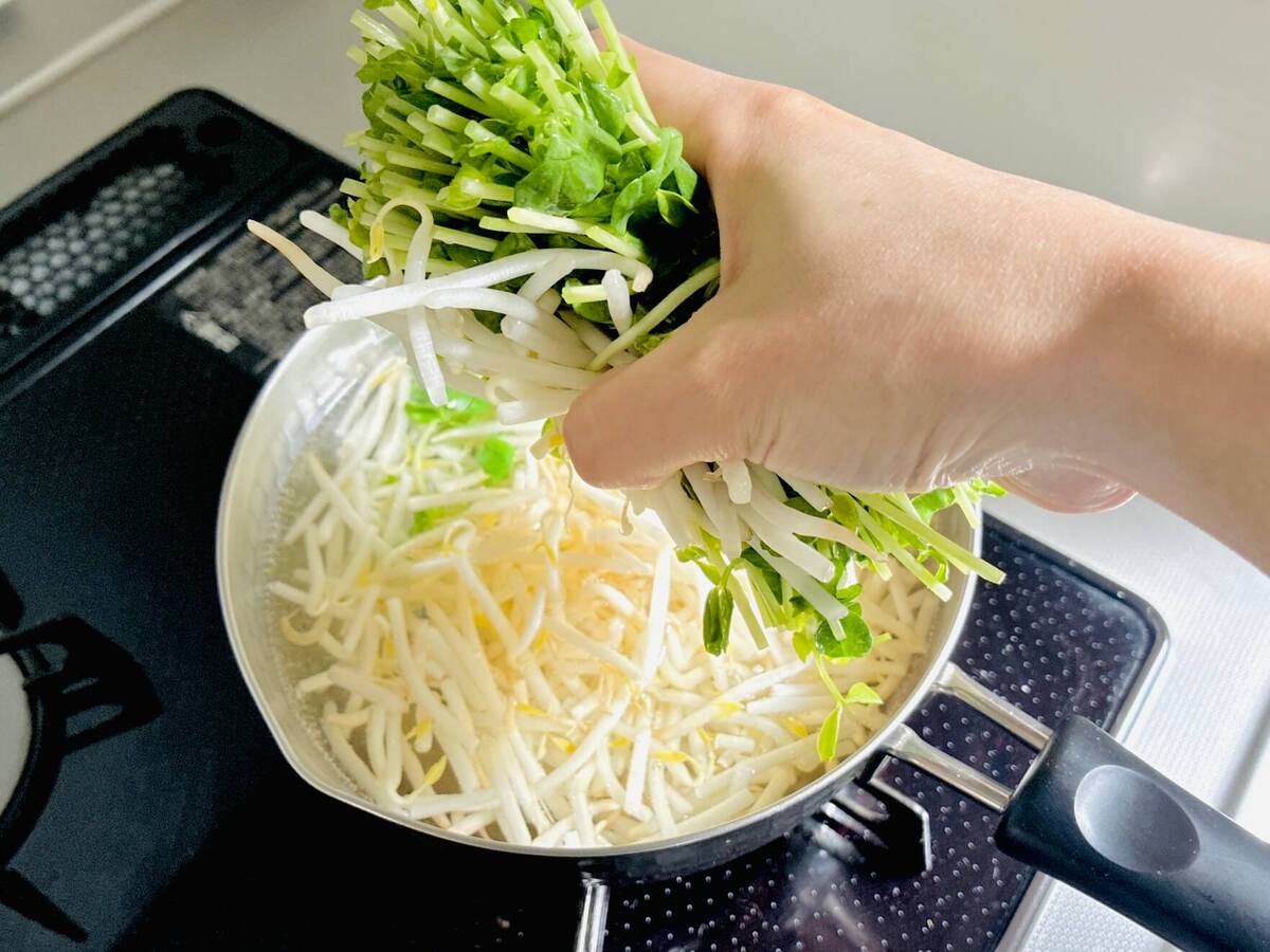 もやし×豆苗の洋風サラダ