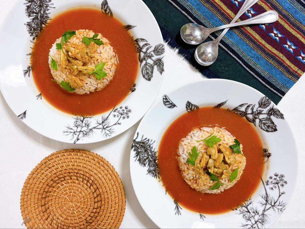あさり缶の冷やしトマトカレー