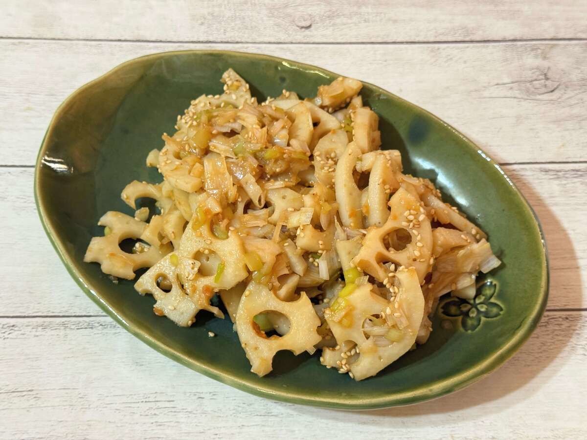 れんこんのねぎ味噌焼き