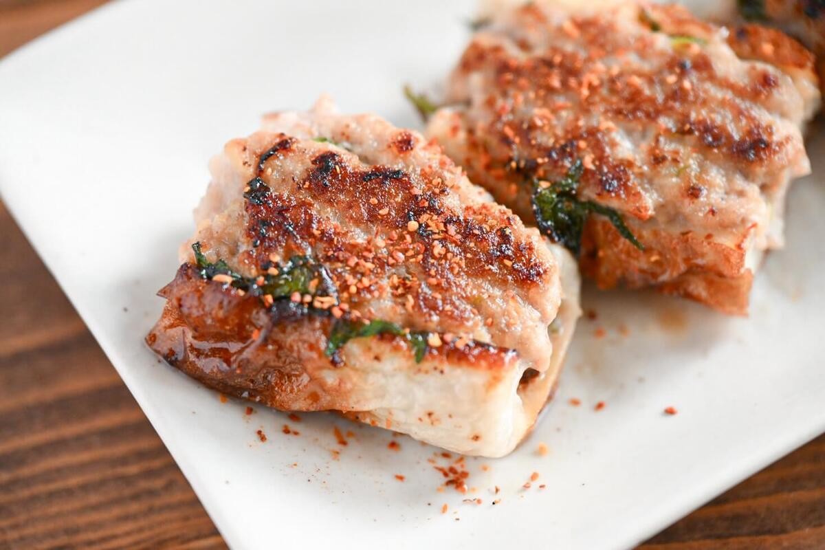 「大葉のちくわ餃子」