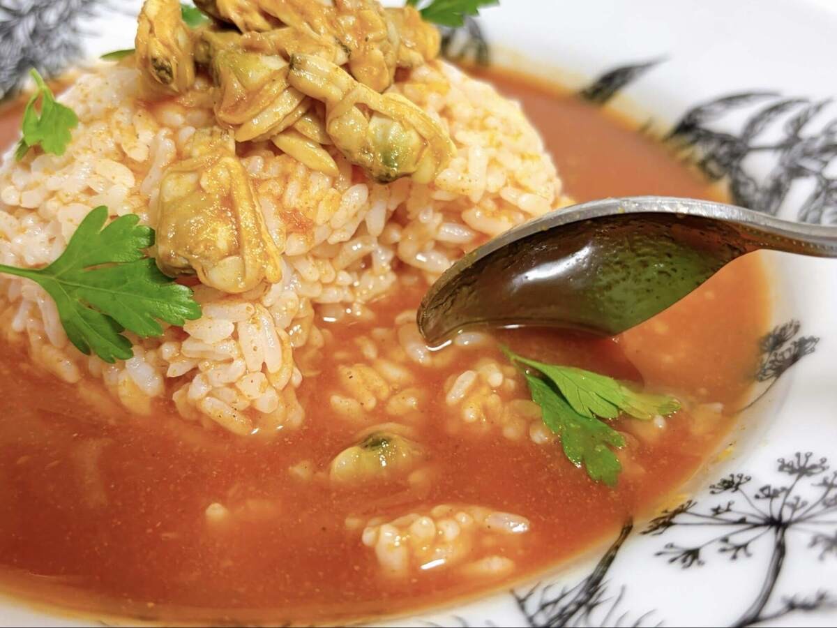 あさり缶の冷やしトマトカレー