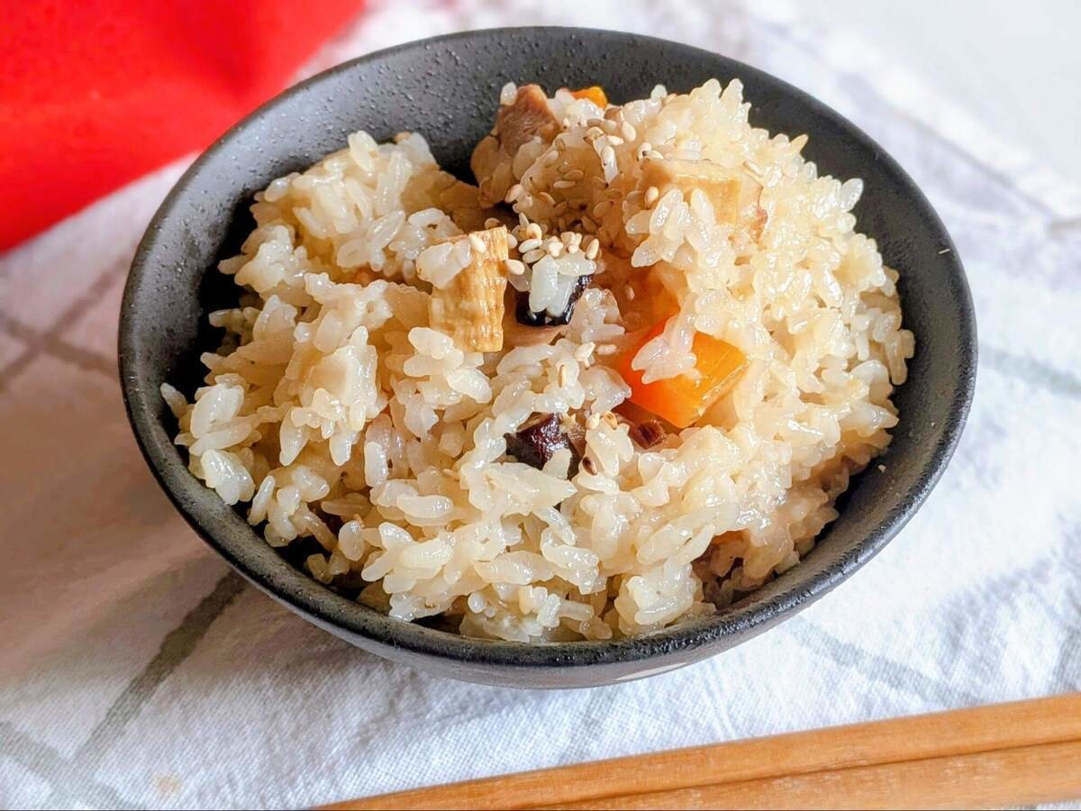 お餅と豆乳でつくる中華風五目おこわ