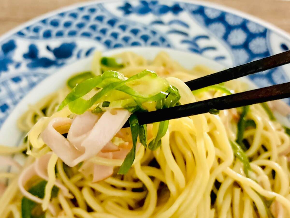 レンチン長ネギ和え麺
