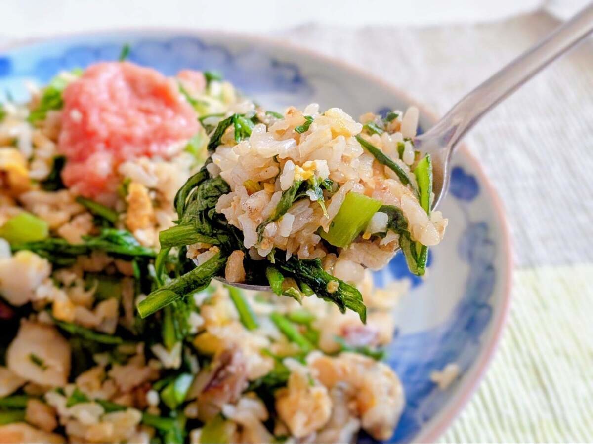 タラと春菊が美味しい！冬チャーハン