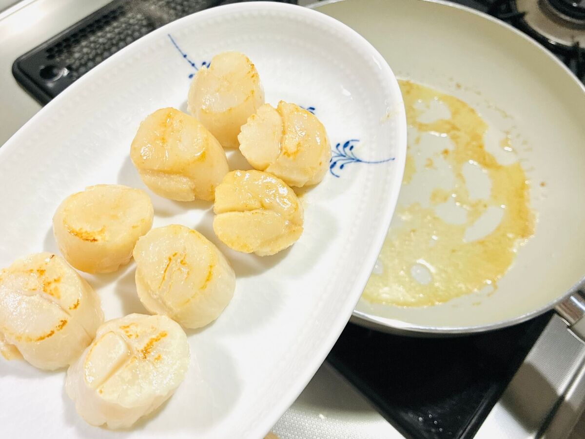 ホタテのソテー　香りパン粉ぶっかけ