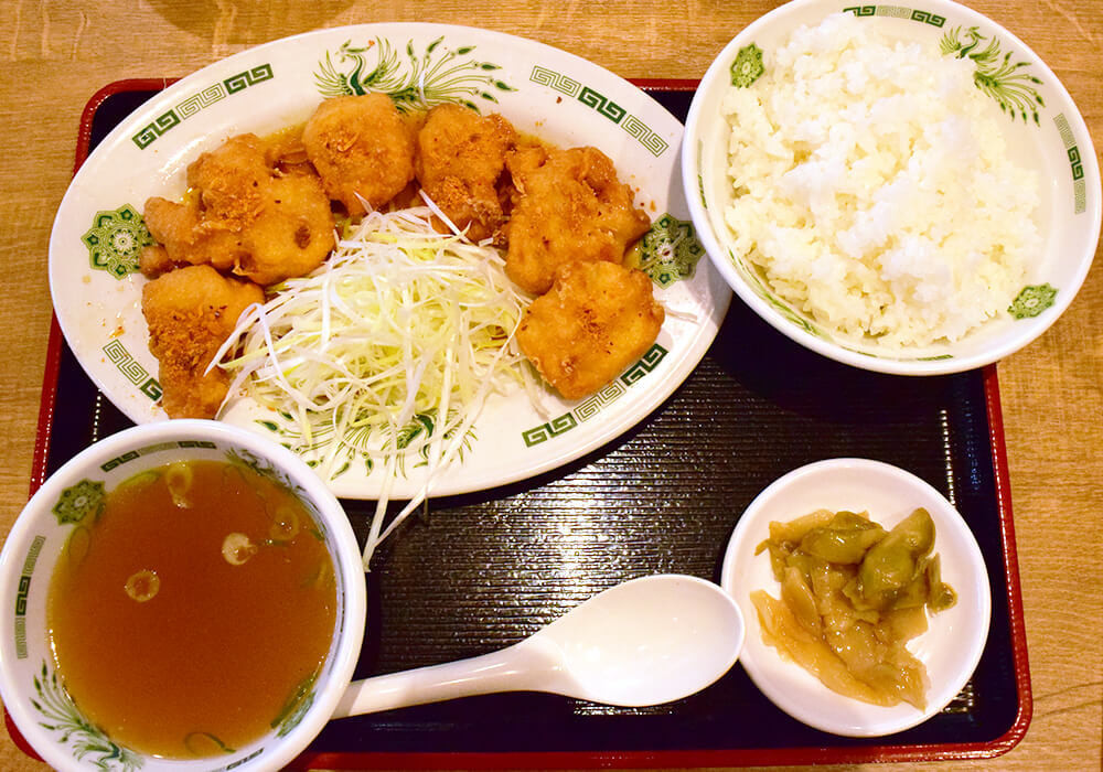 日高屋「Wドラゴンチキン定食」