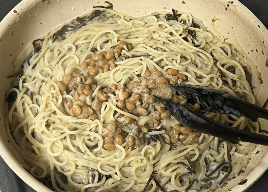 夏見奈央子さん「納豆と海苔のパスタ」