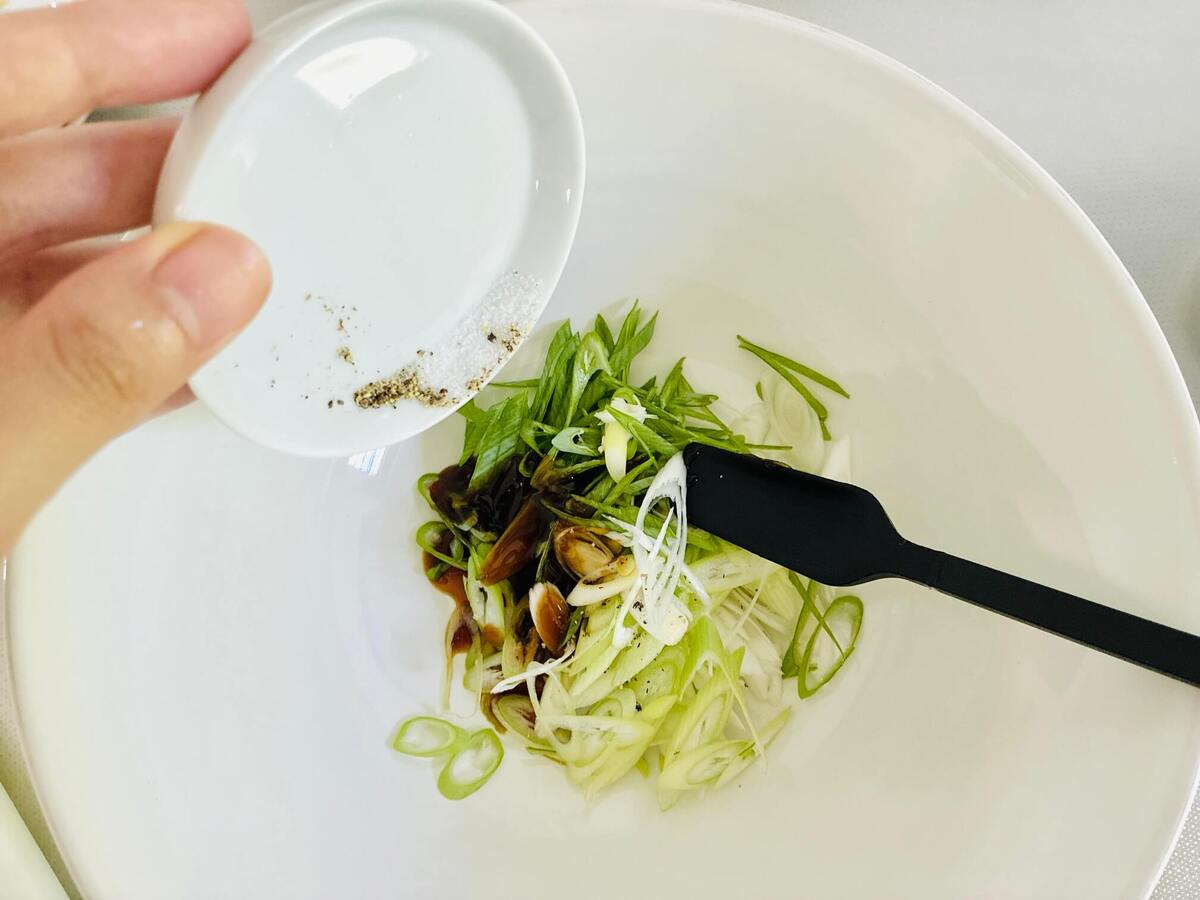 レンチン長ネギ和え麺