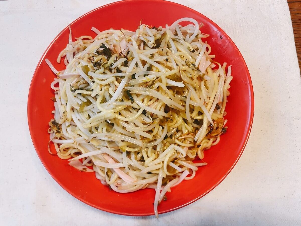 もやしと高菜の焼きそば