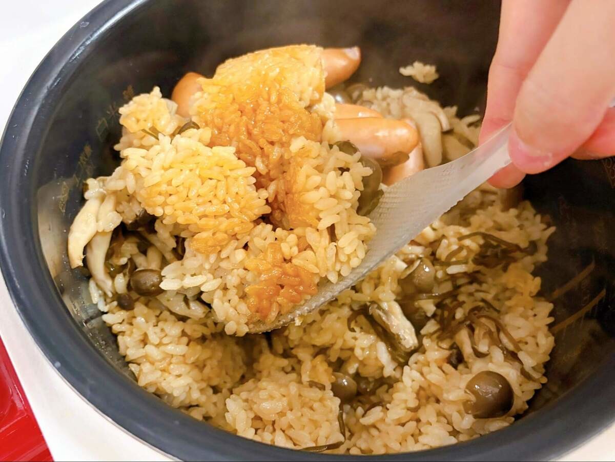 塩昆布で！シャウとしめじの炊き込みご飯