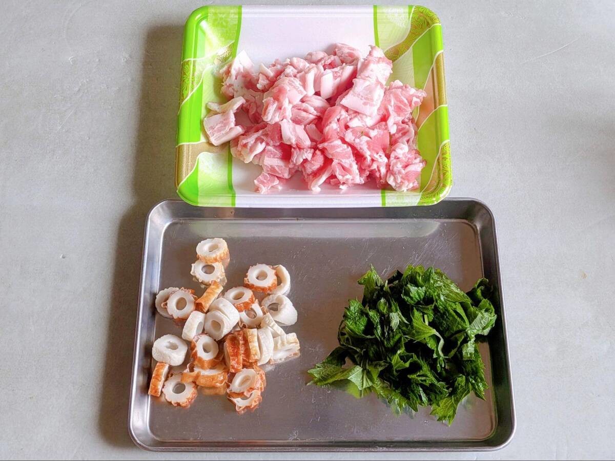 豚肉とちくわのシソ焼き