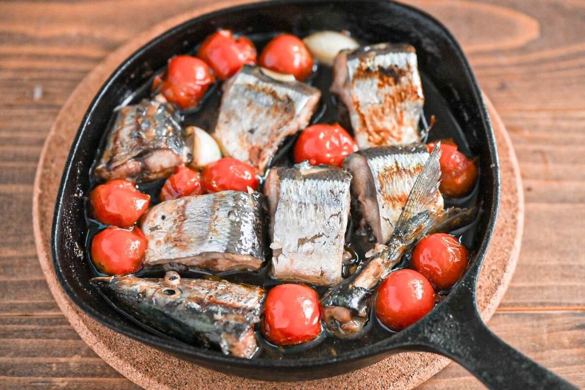 「サンマのアヒージョ」のレシピ