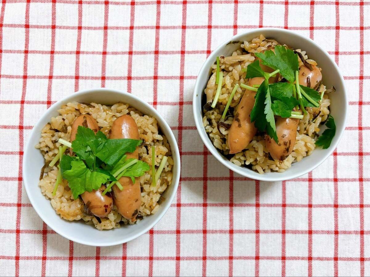 塩昆布で！シャウとしめじの炊き込みご飯