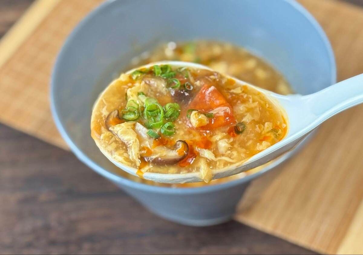 けんまさきっちんさん「たった2分でできる！本格中華スープ！酸辣湯！」のレシピ