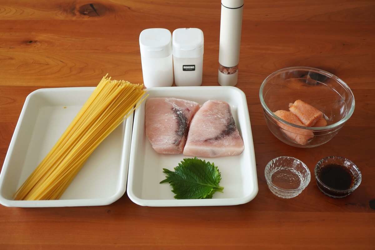 メカジキ入り明太子パスタ