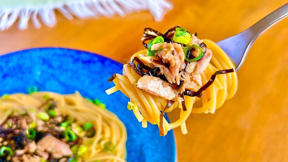 ツナ塩昆布パスタ