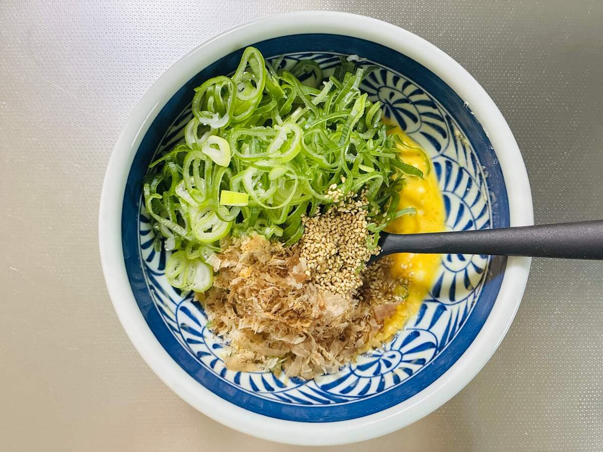 ねぎの青い部分のチヂミ風