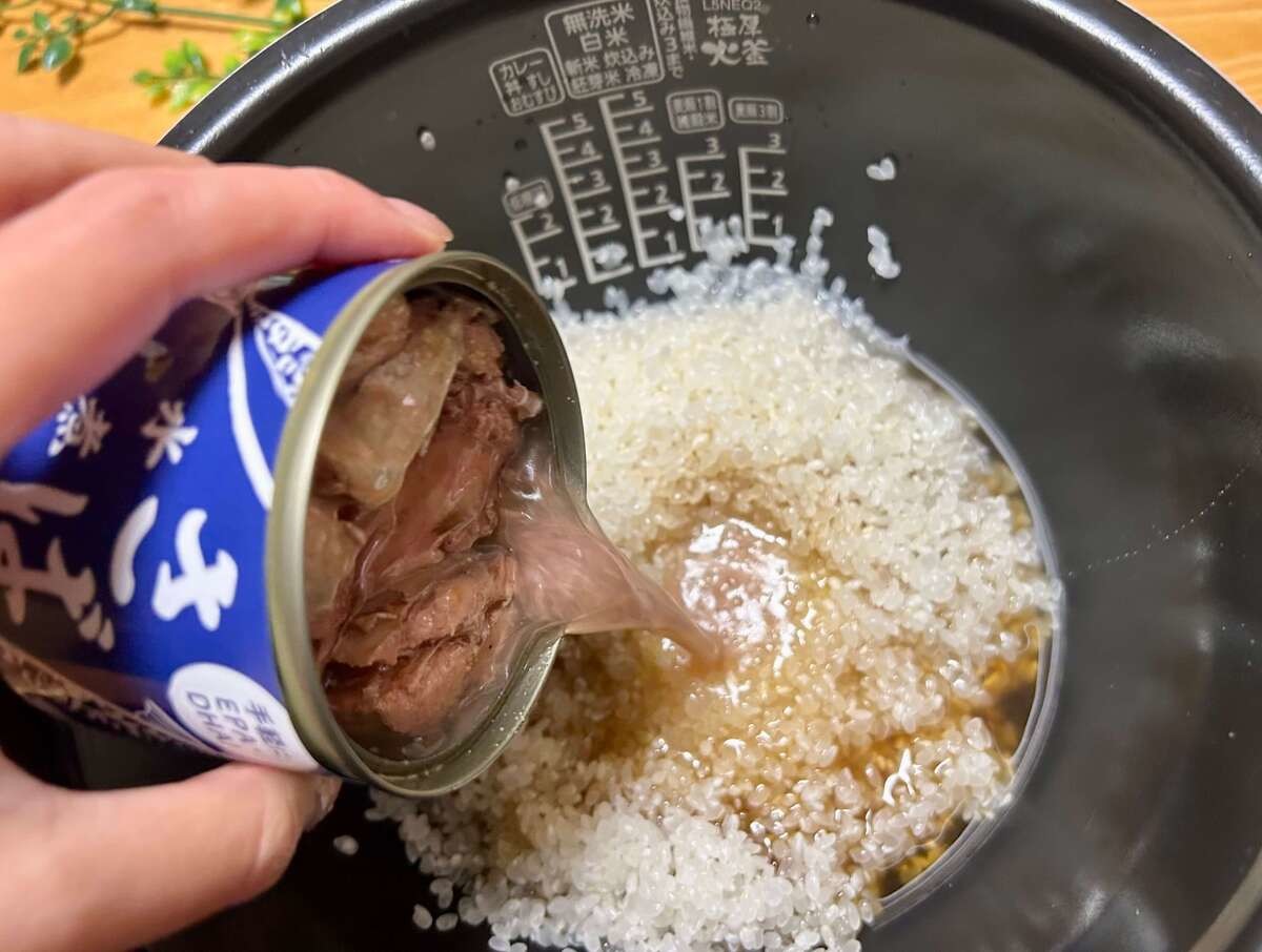 サバ缶と大根のおかず炊き込み