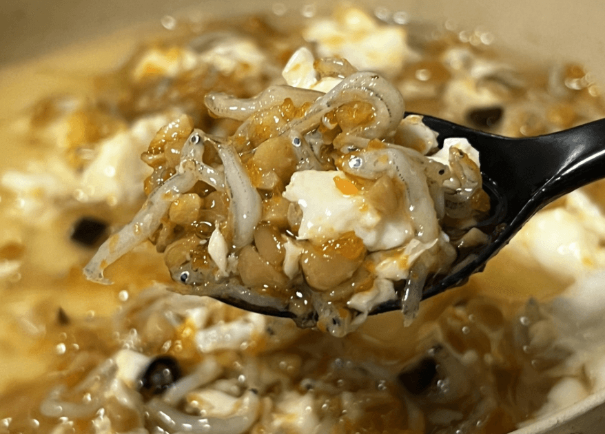 しらすと納豆のアヒージョ