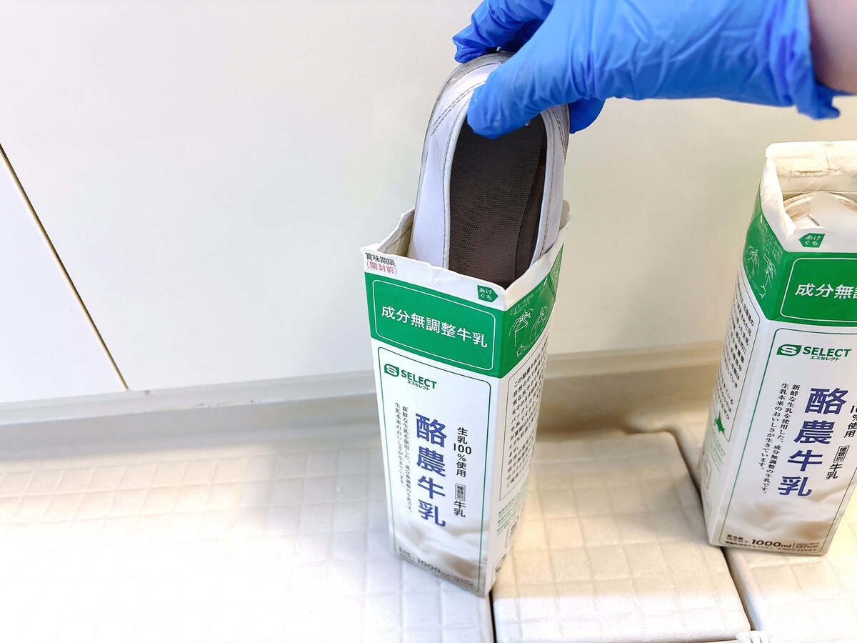 牛乳パックで上履き洗いがラクになる裏ワザ
