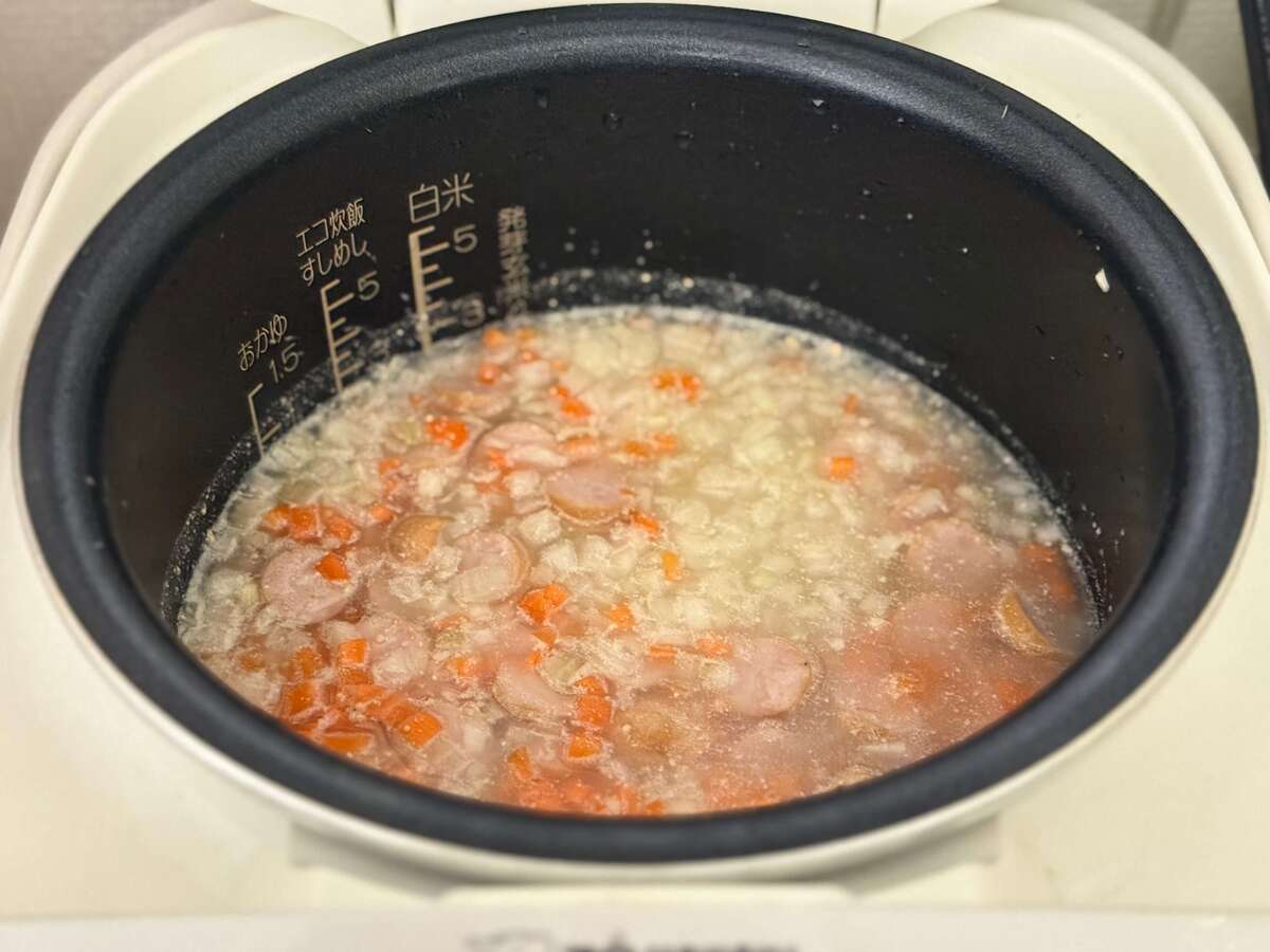 「白湯チキンピラフレシピ」