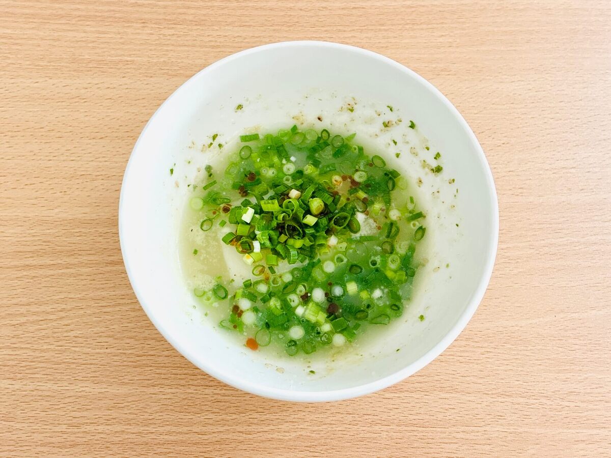 サッポロ一番でお変わり ねぎだくスープ餅