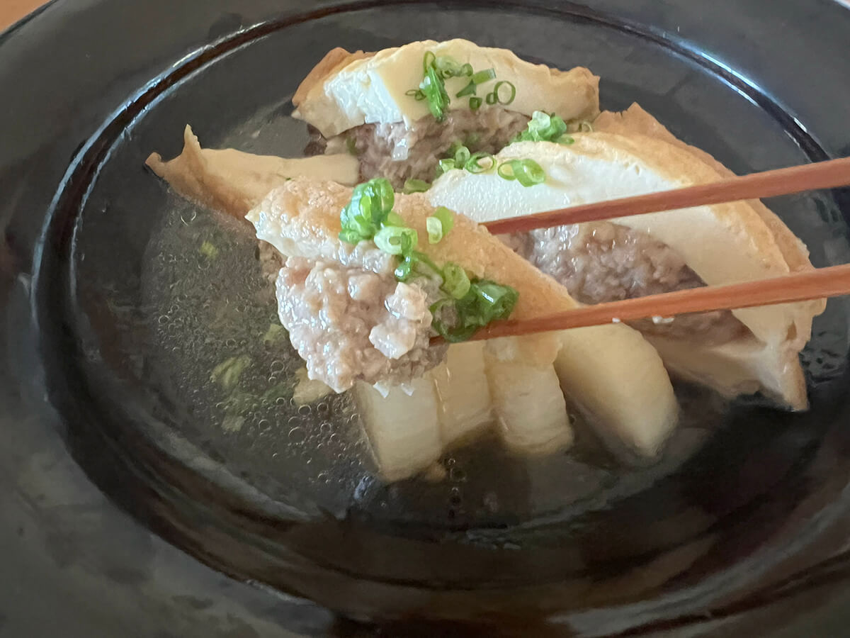 厚揚げの肉詰め煮