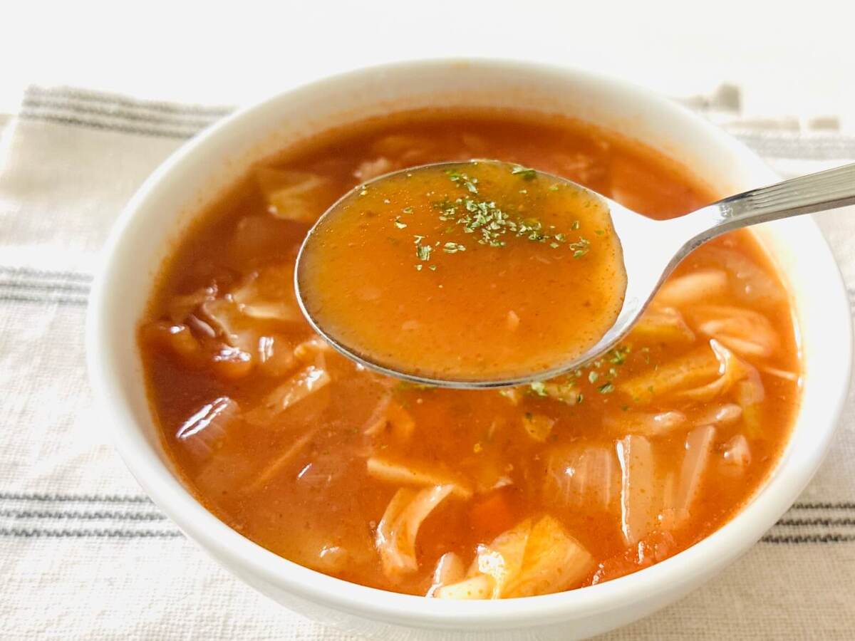 パスタソースでミネストローネスープ