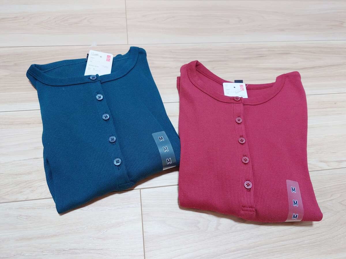 「リブヘンリーネックT」