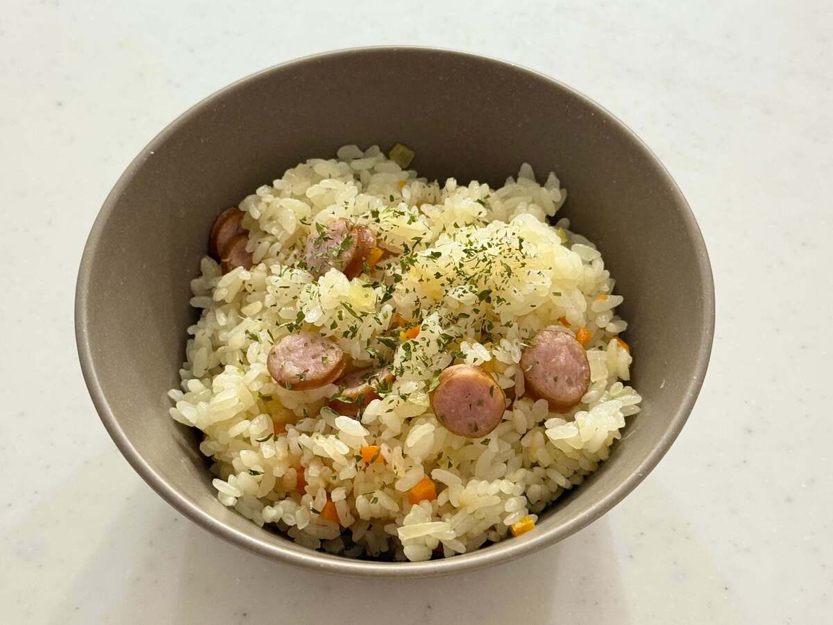 「白湯チキンピラフレシピ」