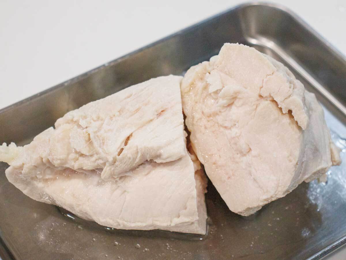 自家製鶏ハムの低温調理