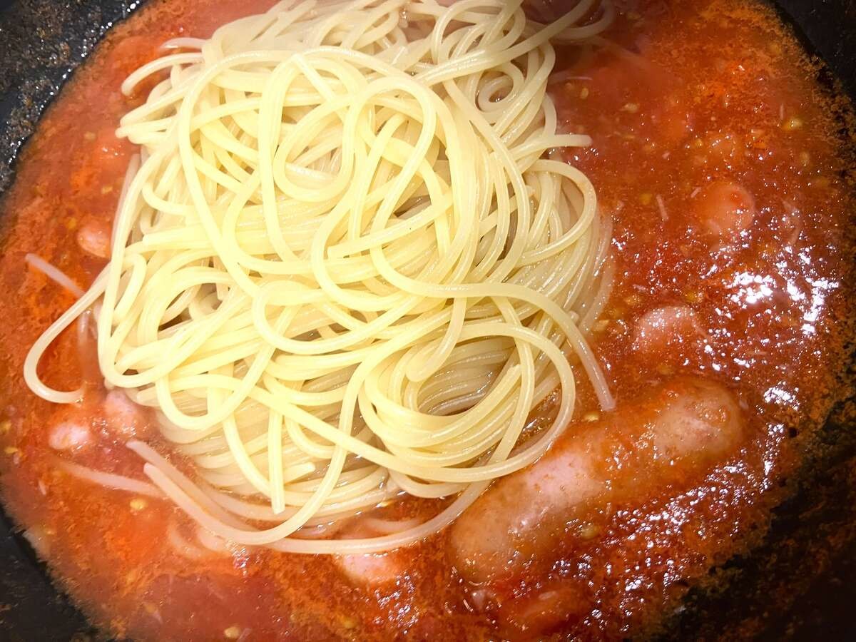 ロバート馬場さん「トマトウインナースープパスタ」