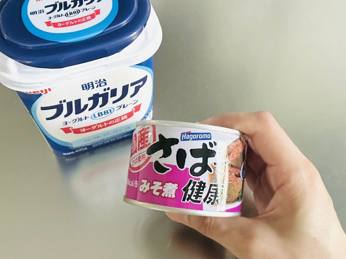 さば味噌缶のヨーグルトリエット
