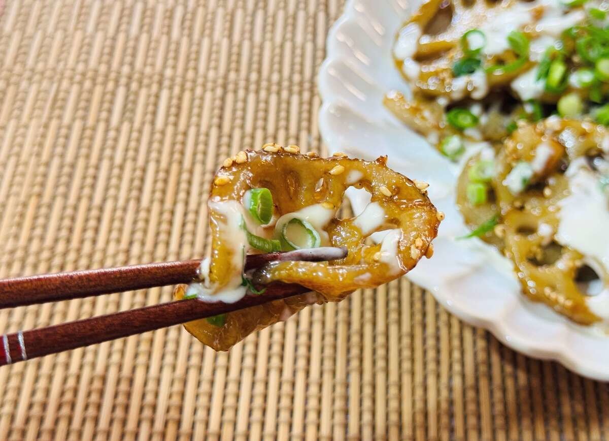 山本ゆりさん考案『やみつき甘辛マヨ蓮根』