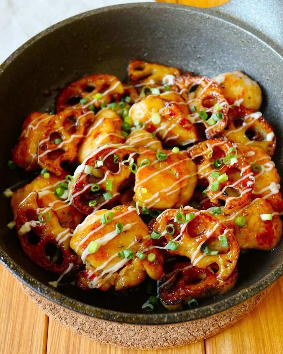 鶏むね肉×れんこんの照りマヨ炒め