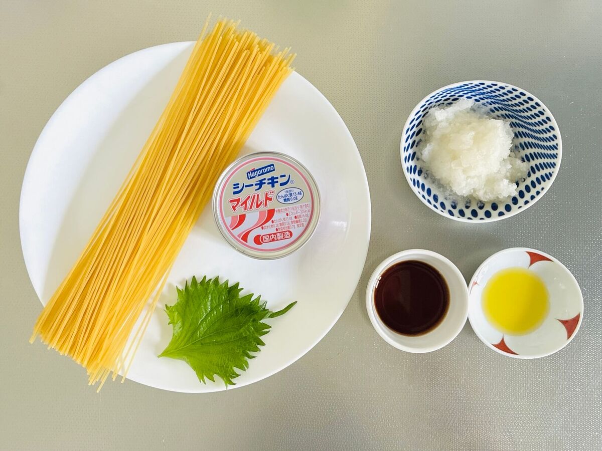 ツナとおろしの冷製ぽんパスタ