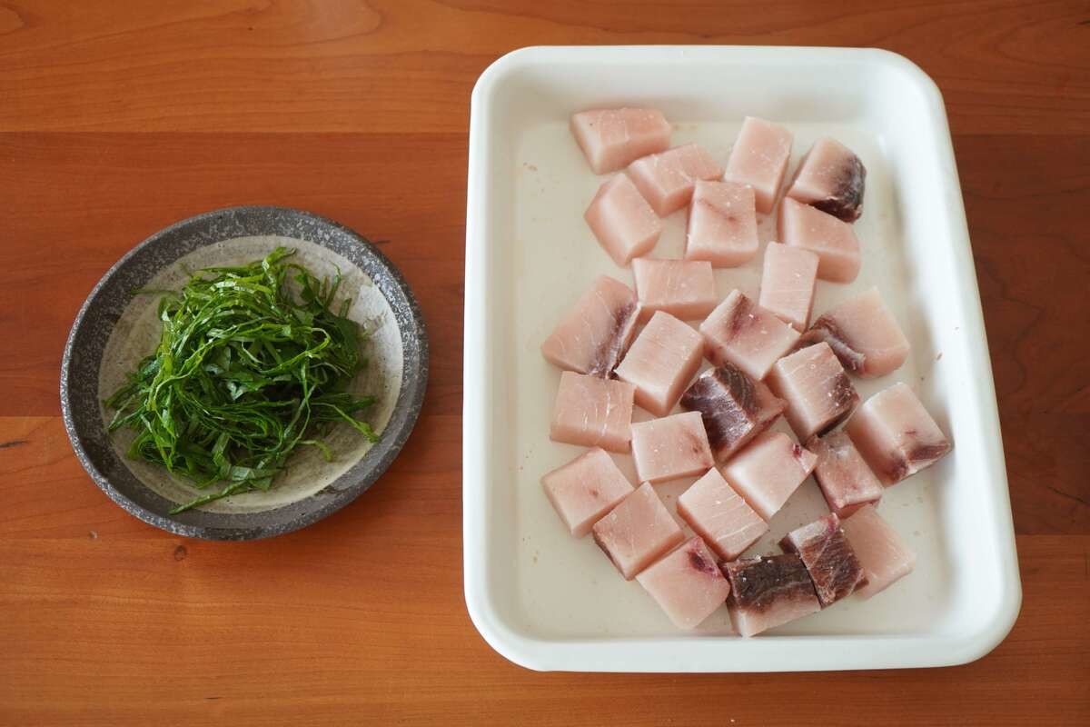 メカジキ入り明太子パスタ