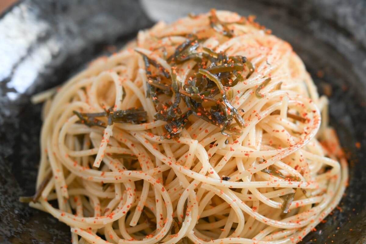 セブンプレミアム「レンジでうま塩こんぶパスタ」のレシピ