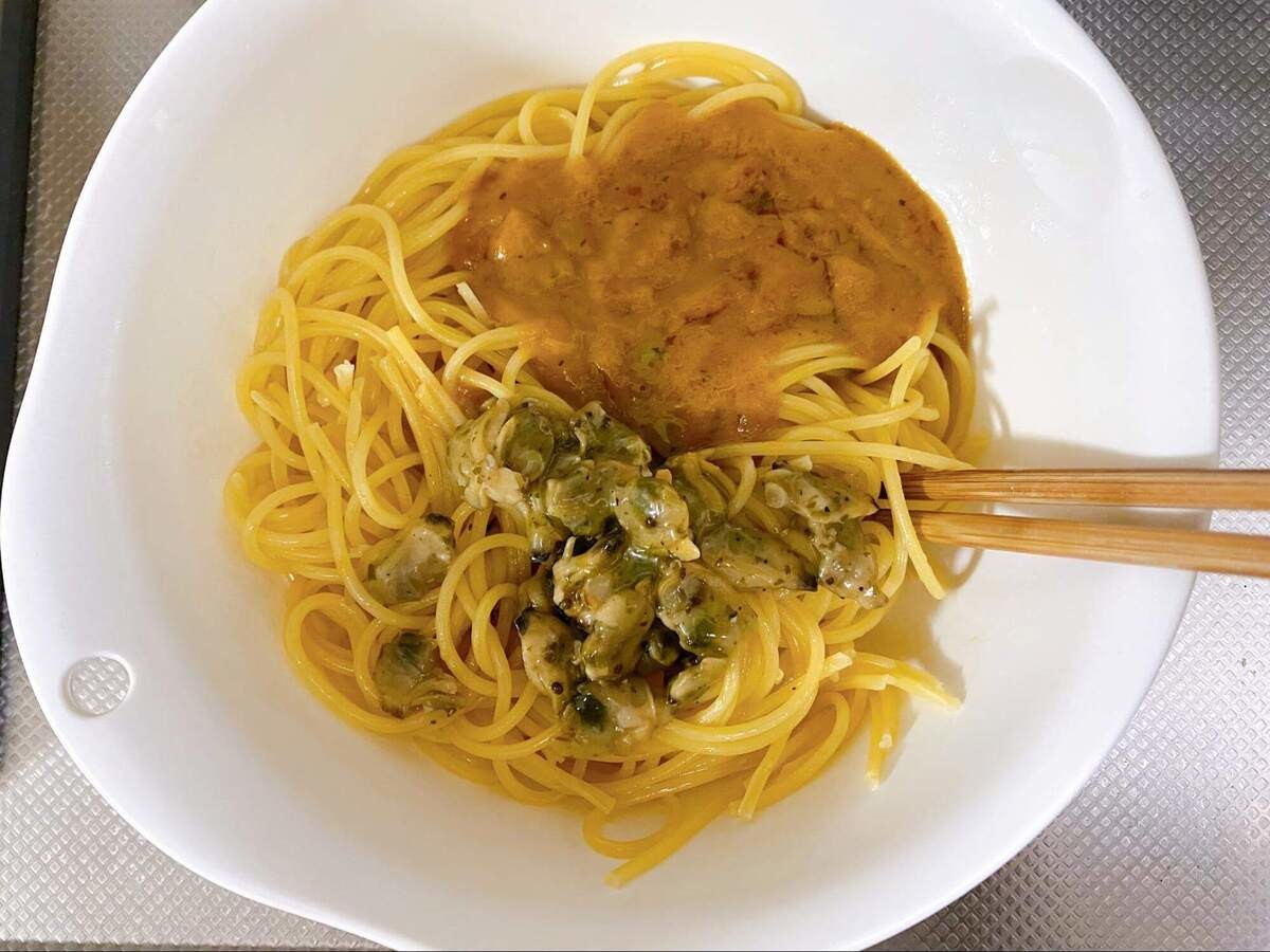 海老レモンソースとあさりの絶品パスタ