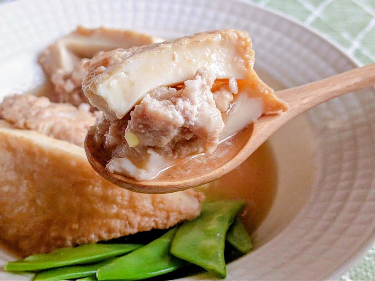 厚揚げの肉詰め
