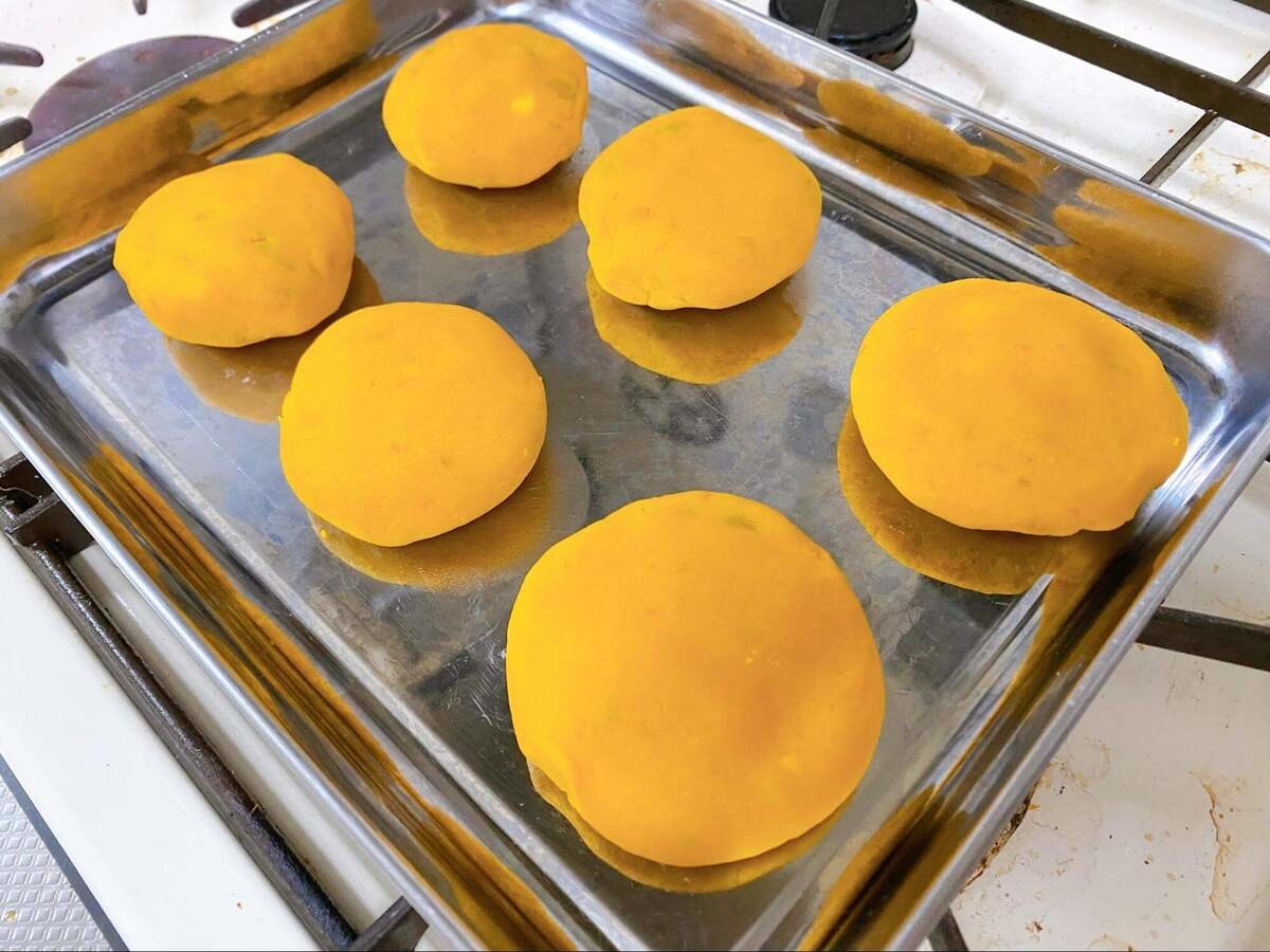 JA全農広報部「チーズ入りカボチャもち」のレシピ